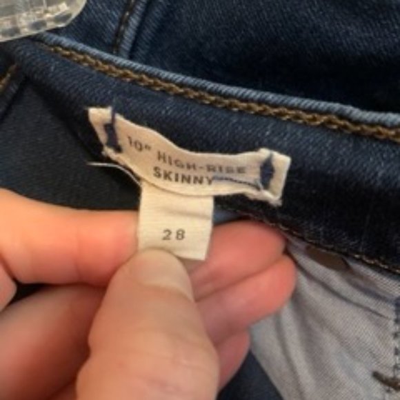 MADEWELL women's 10" high rise high waisted slim skinny dark denim jeans SIZE 28 - Picture 5 of 10